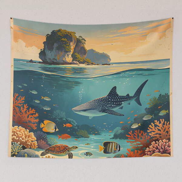 Item preview,  Richelieu Rock Thailand Retro Sunset Travel Poster – Andaman Sea Coastal Artwork designed and sold by Spirit of Siam.