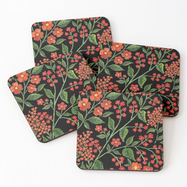 Item preview, Moody Red Vintage Floral Pattern designed and sold by TOM JACK.