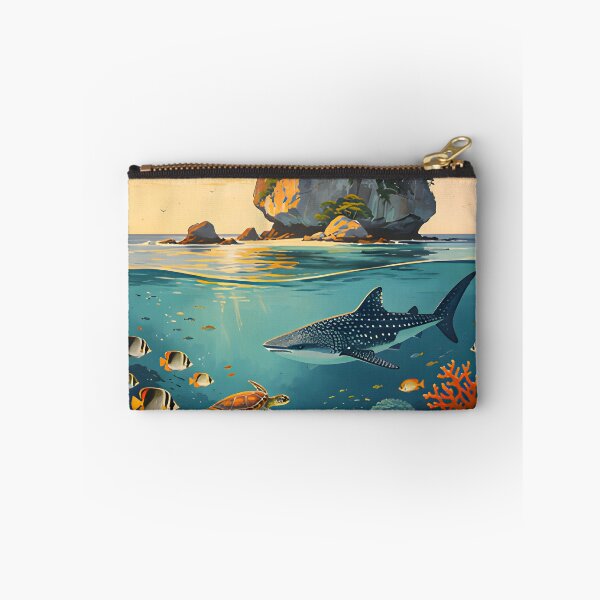 Item preview, Retro tropical sunset poster illustration of Richelieu Rock, Andaman Sea, Thailand. designed and sold by Spirit of Siam.
