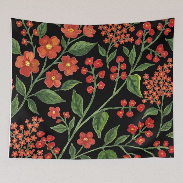 Item preview, Moody Red Vintage Floral Pattern designed and sold by TOM JACK.