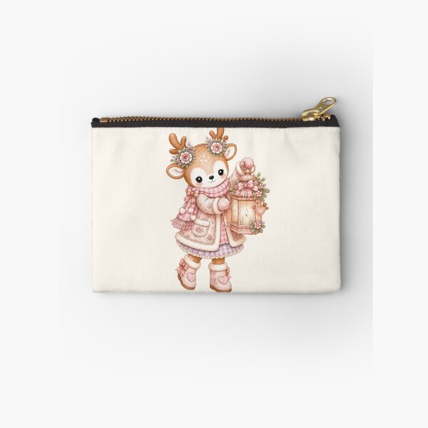 Item preview, Cute Reindeer Holding Christmas Lantern | Kawaii Cottagecore Pastel Winter Holiday Deer with Cozy Candle Illustration designed and sold by looplandger.