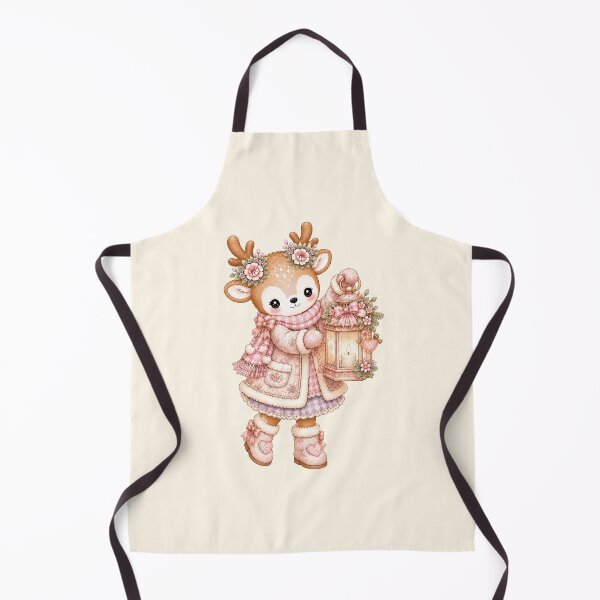 Item preview, Cute Reindeer Holding Christmas Lantern | Kawaii Cottagecore Pastel Winter Holiday Deer with Cozy Candle Illustration designed and sold by looplandger.