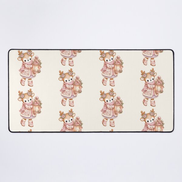 Item preview, Cute Reindeer Holding Christmas Lantern | Kawaii Cottagecore Pastel Winter Holiday Deer with Cozy Candle Illustration designed and sold by looplandger.