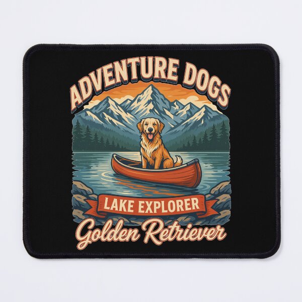 Item preview, Adventure Dogs – Lake Explorer | Golden Retriever Vintage Canoe Camping designed and sold by No Excuses Supply.