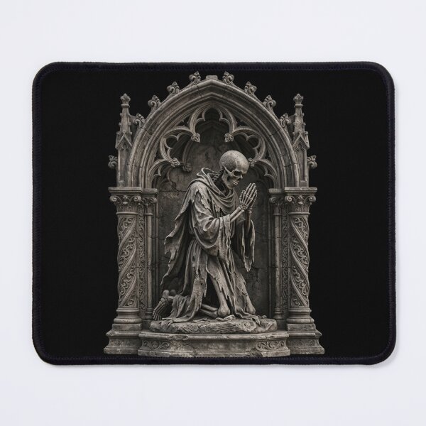 Item preview, Kneeling Skeleton Monk in Prayer — Gothic Sculpture designed and sold by David Mateo ArtWorks.