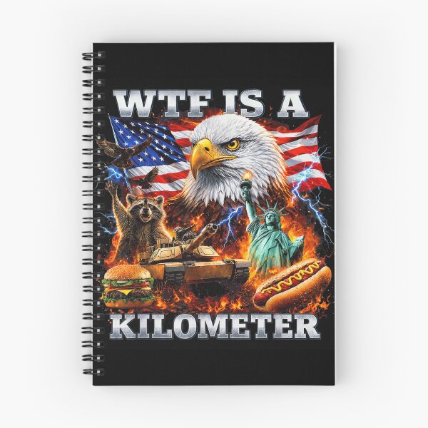 Item preview, Funny American Patriot Eagle Meme WTF Is A Kilometer Patriotic USA Flag designed and sold by ObukiLantara.