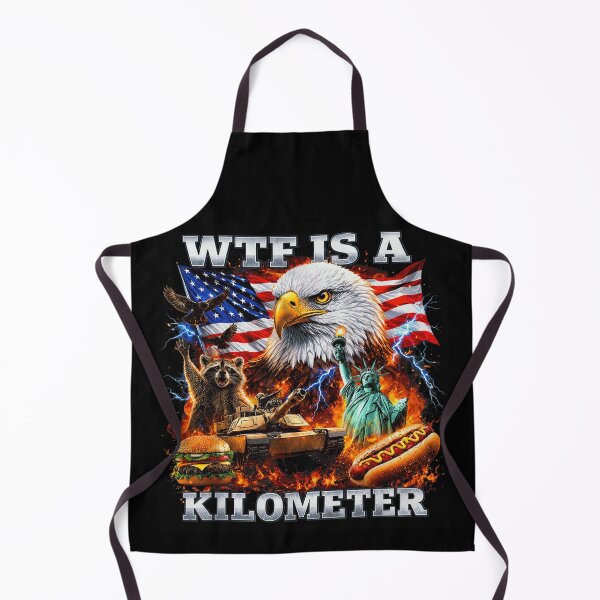 Item preview, Funny American Patriot Eagle Meme WTF Is A Kilometer Patriotic USA Flag designed and sold by ObukiLantara.