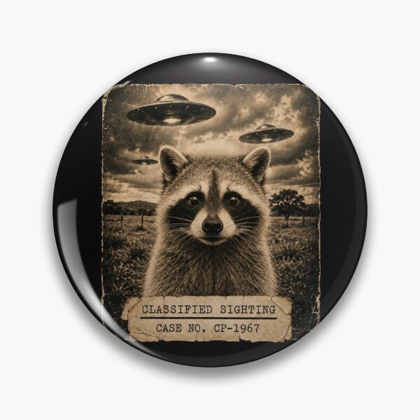 Item preview, Raccoon UFO Classified Sighting – Funny Paranormal Alien Humor Design designed and sold by PosiMCreations.