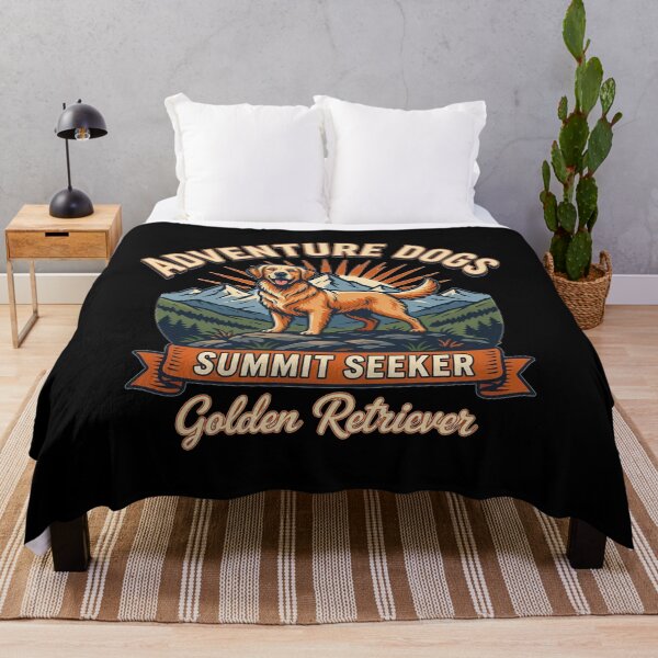 Item preview, Adventure Dogs – Summit Seeker | Golden Retriever Vintage Mountain Hiking designed and sold by No Excuses Supply.