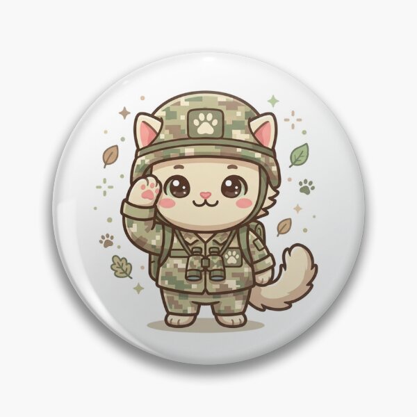 Item preview, Cute Chibi Camouflage Soldier Kitten designed and sold by  Cat Lady.