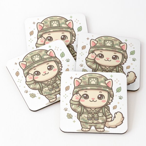 Item preview, Cute Chibi Camouflage Soldier Kitten designed and sold by  Cat Lady.