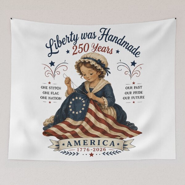 Item preview, America 250 Years Liberty Was Handmade Vintage Betsy Ross 1776 To 2026 designed and sold by ObukiLantara.