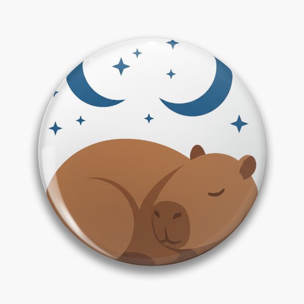 Item preview, Sleeping Capybara Under Crescent Moon Stars designed and sold by kdonefive.