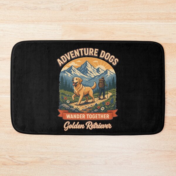 Item preview, Adventure Dogs – Wander Together | Golden Retriever Vintage Hiking designed and sold by No Excuses Supply.