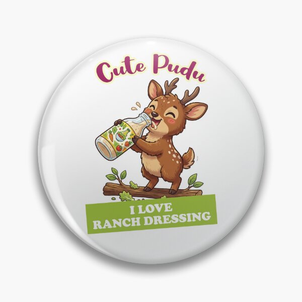 Item preview, Cute Pudu Deer Drinking Ranch Dressing - I Love Ranch designed and sold by LOVEARTDESIGN.