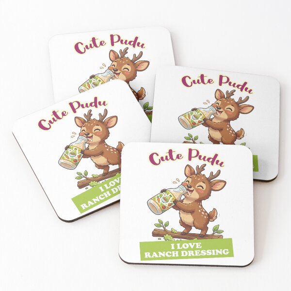 Item preview, Cute Pudu Deer Drinking Ranch Dressing - I Love Ranch designed and sold by LOVEARTDESIGN.