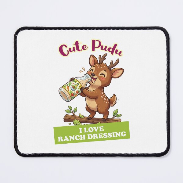 Item preview, Cute Pudu Deer Drinking Ranch Dressing - I Love Ranch designed and sold by LOVEARTDESIGN.