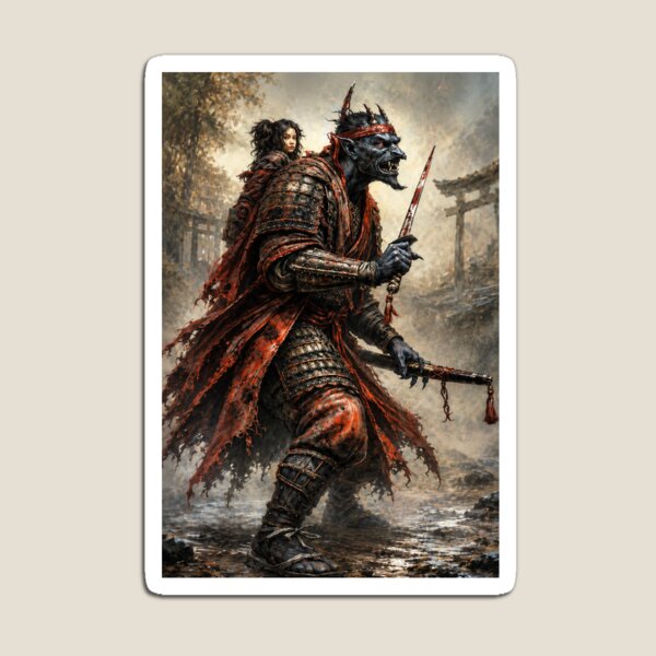 Item preview, The Last Guardian Oni – Dark Fantasy Samurai Protector designed and sold by ITSimagination.