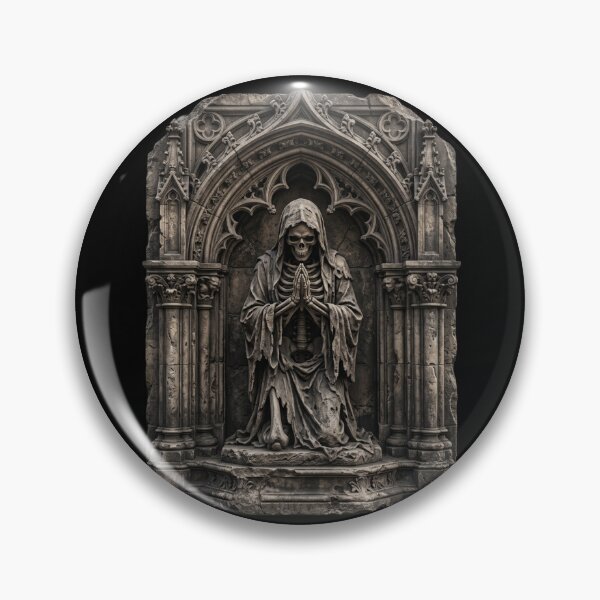 Artikelvorschau, Skelettmönch in frontaler Gebetshaltung — Gotische Skulptur entworfen und verkauft von David Mateo ArtWorks.