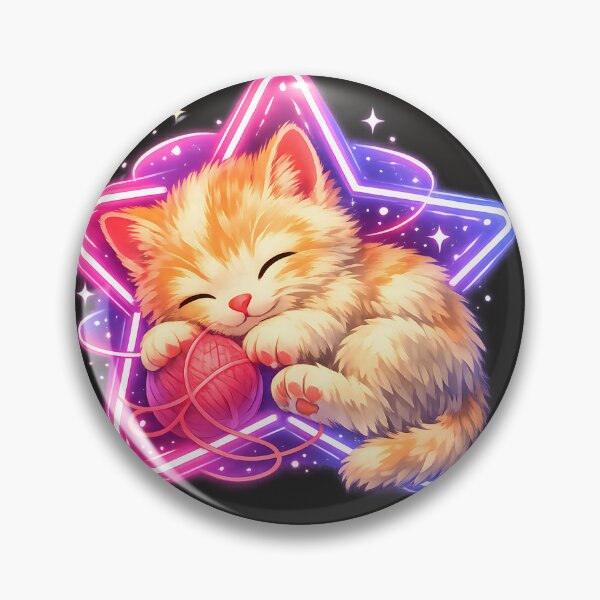 Item preview, Illustrated Neon Star Kitten – Cute Futuristic Cat Art designed and sold by Neo Tokio.