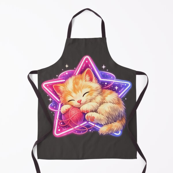 Item preview, Illustrated Neon Star Kitten – Cute Futuristic Cat Art designed and sold by Neo Tokio.