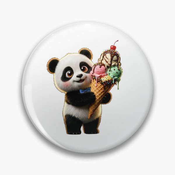 Item preview, Cute Panda Ice Cream Sticker PNG | Kawaii Panda Holding Giant Ice Cream Cone | Transparent Background designed and sold by ashwin131.