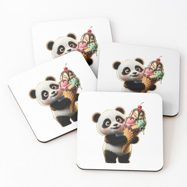 Item preview, Cute Panda Ice Cream Sticker PNG | Kawaii Panda Holding Giant Ice Cream Cone | Transparent Background designed and sold by ashwin131.