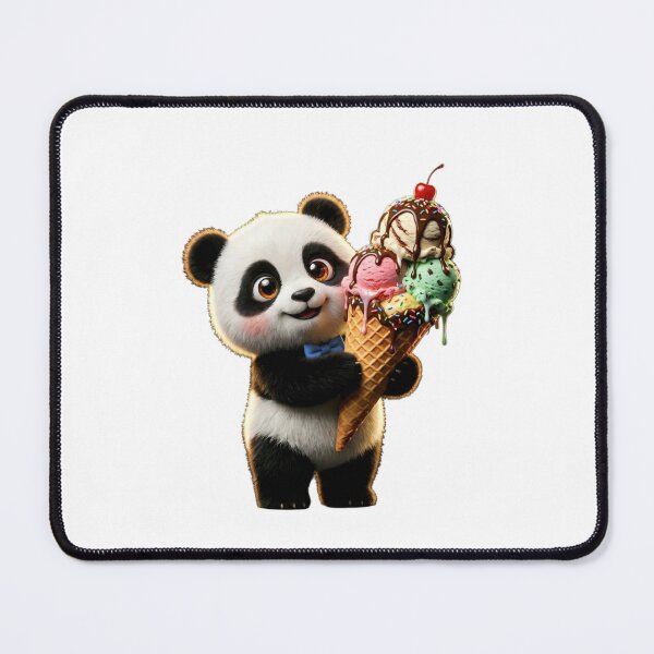 Item preview, Cute Panda Ice Cream Sticker PNG | Kawaii Panda Holding Giant Ice Cream Cone | Transparent Background designed and sold by ashwin131.