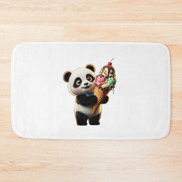 Item preview, Cute Panda Ice Cream Sticker PNG | Kawaii Panda Holding Giant Ice Cream Cone | Transparent Background designed and sold by ashwin131.
