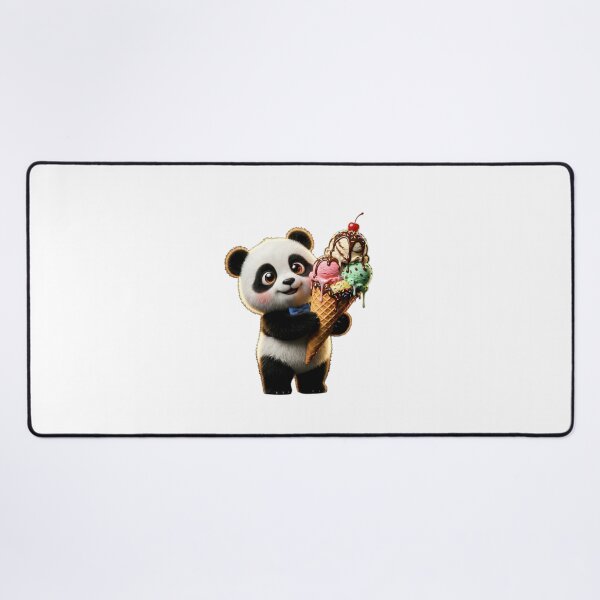 Item preview, Cute Panda Ice Cream Sticker PNG | Kawaii Panda Holding Giant Ice Cream Cone | Transparent Background designed and sold by ashwin131.