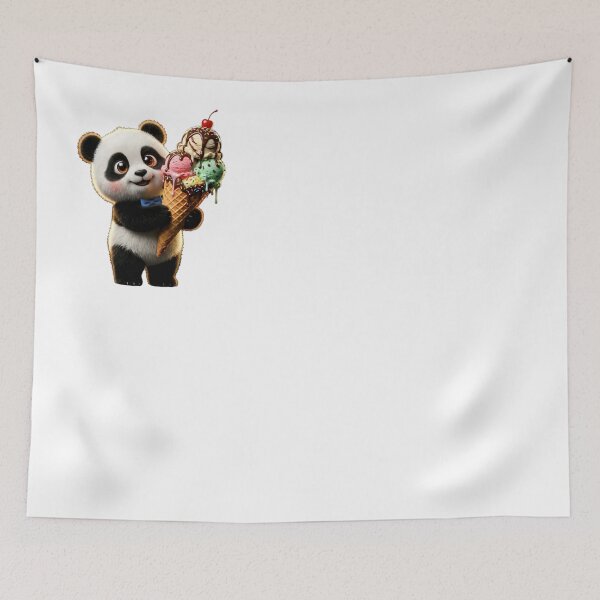 Item preview, Cute Panda Ice Cream Sticker PNG | Kawaii Panda Holding Giant Ice Cream Cone | Transparent Background designed and sold by ashwin131.