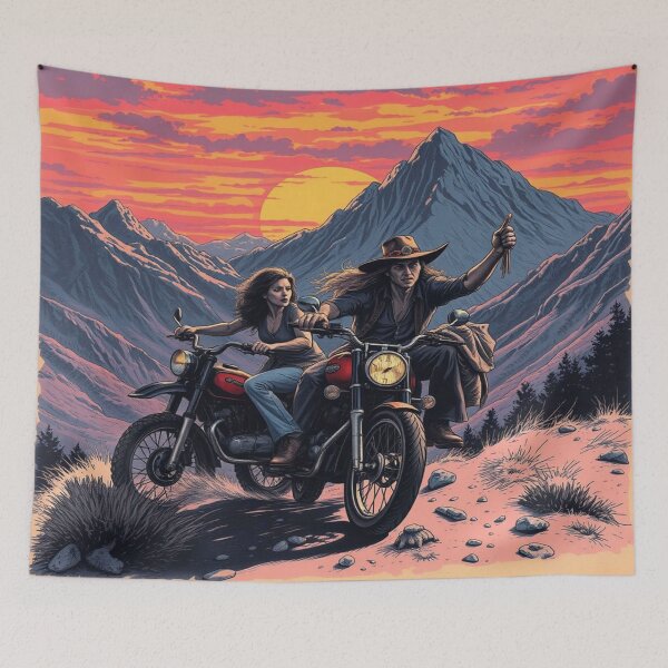 Item preview, Mountain Sunset Riders in Peter Max Freedom Vibes designed and sold by FotoworldEdel.