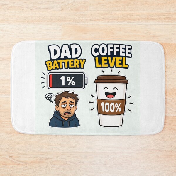 Item preview, Funny Dad Battery 1% vs Coffee Level 100% designed and sold by MedRoh.