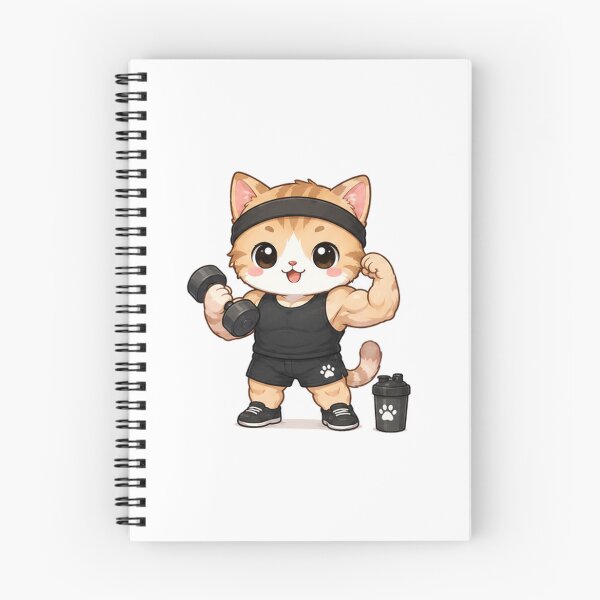 Item preview, Buff Cat Lifting Dumbbell Gym Art designed and sold by  Cat Lady.