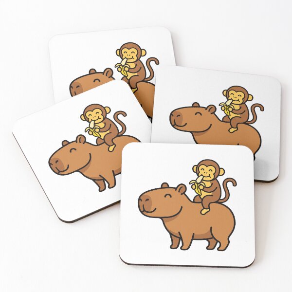 Item preview, Capybara with Monkey Friend Funny Animal designed and sold by kdonefive.
