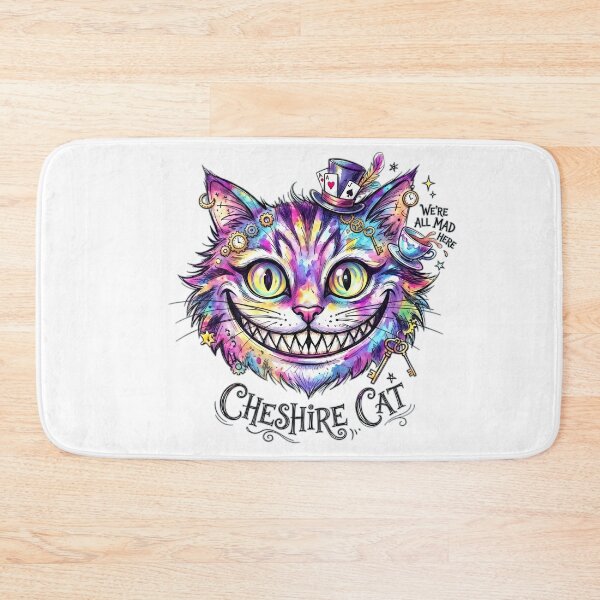 Item preview, Watercolor Steampunk Cheshire Cat Alice in Wonderland We're All Mad Here designed and sold by LiluGross.