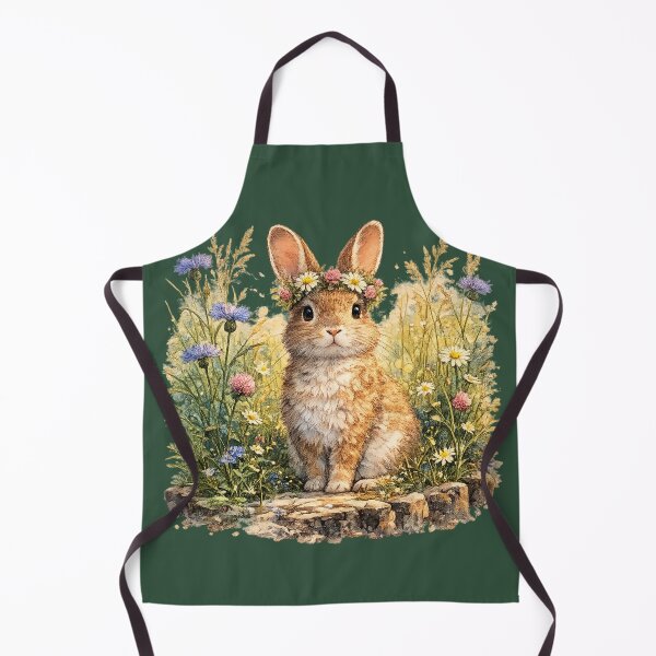 Item preview, Cute Cottagecore Bunny in Wildflower Meadow Watercolor Rabbit Floral Illustration designed and sold by MagicMakerPh.