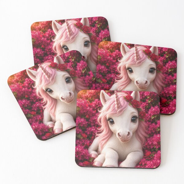 Item preview, Cute Pink Baby Unicorn in Blooming Flowers designed and sold by Rohan132.