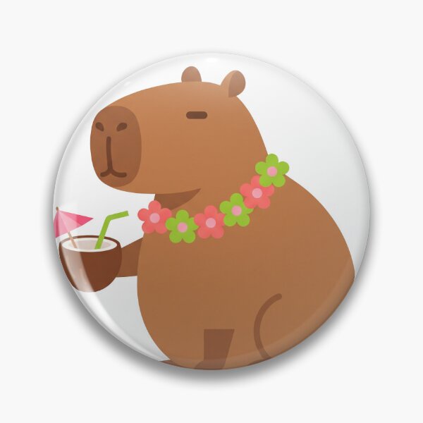 Item preview, Capybara with Tropical Drink Coconut Vacation designed and sold by kdonefive.