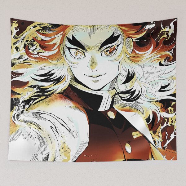 Item preview, Kyojuro Rengoku Demon Slayer Fiery Portrait designed and sold by Williamhallano.