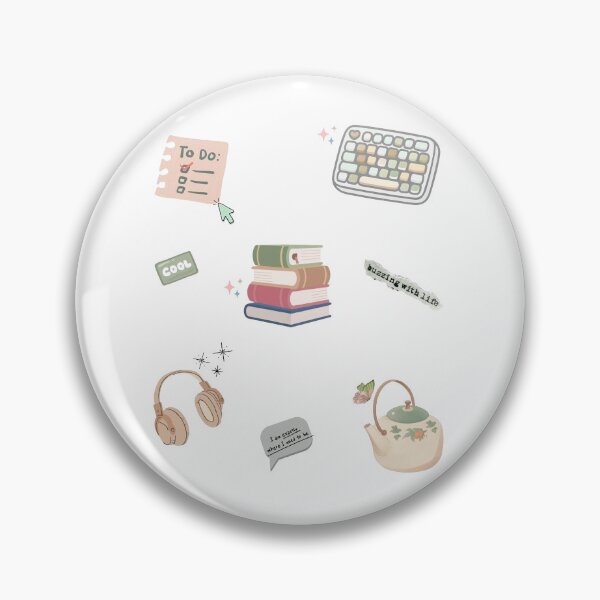 Item preview, Cozy Study Aesthetic Sticker Pack | Books, Tea, Keyboard & Productivity Stickers | aesthetic stickers | cute stickers designed and sold by ravenRM.