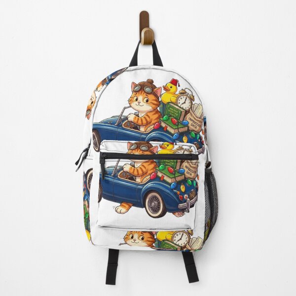Item preview, Funny Cat Driving Retro Blue Car Cute Duck Cartoon designed and sold by Fatomfatom.
