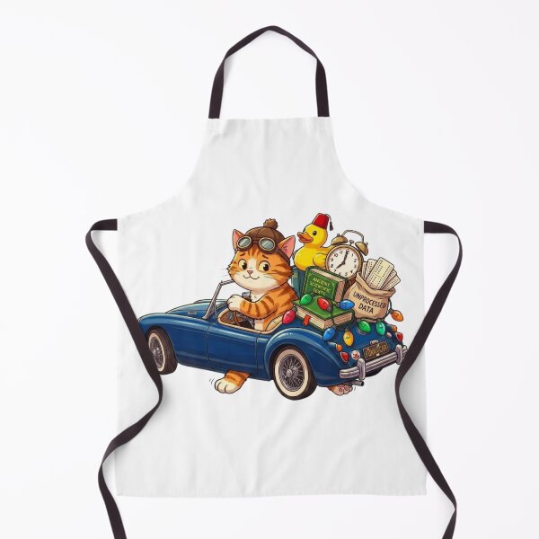 Item preview, Funny Cat Driving Retro Blue Car Cute Duck Cartoon designed and sold by Fatomfatom.