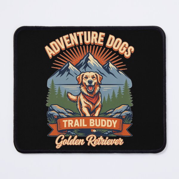 Item preview, Adventure Dogs – Trail Buddy | Golden Retriever Vintage Hiking designed and sold by No Excuses Supply.