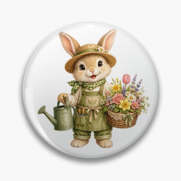 Item preview, Cute Bunny Gardener Animal Jobs Print – Watercolor Rabbit Garden Art, Cottagecore Sticker designed and sold by DonnaByPT.