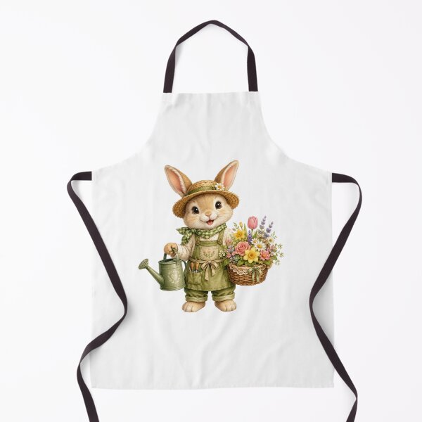 Item preview, Cute Bunny Gardener Animal Jobs Print – Watercolor Rabbit Garden Art, Cottagecore Sticker designed and sold by DonnaByPT.