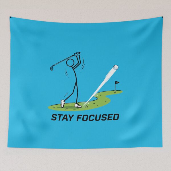Item preview, Stay Focused Golf Precision Stickman Sports Illustration designed and sold by Chroma Dreams .
