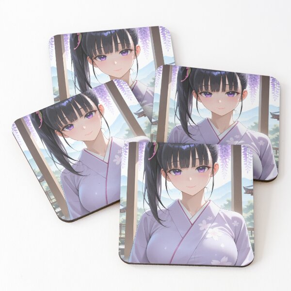 Item preview, Kanao Tsuyuri Demon Slayer Wisteria Kimono Close Up designed and sold by Williamhallano.