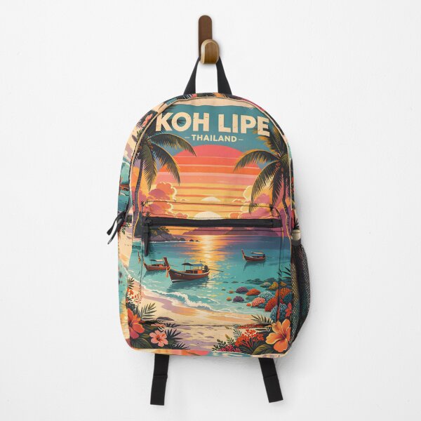 Item preview, Koh Lepe Thailand Retro Sunset Travel Poster – Andaman Sea Coastal Artwork designed and sold by Spirit of Siam.