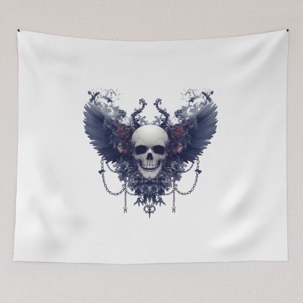 Item preview, Winged Skull Gothic Fantasy Art designed and sold by Rui Mythic Studio.